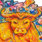 UNIDRAGON Wooden Jigsaw Puzzle Animal - Prosperous Bull - 211 pcs - Medium 25x29 cm