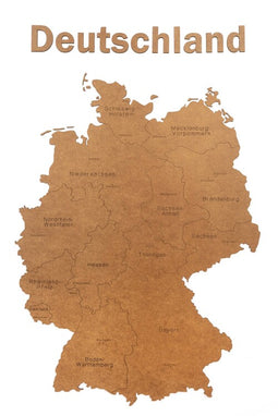 MiMi Innovations Luxury Wooden Country Map - 40.2x26 inch - Brown
