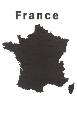 MiMi Innovations Luxury Wooden Country Map - 33.5x27.6 inch - Black