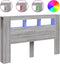 Hoofdeinde met LED 160x18,5x103,5 cm bewerkt hout grijs sonoma