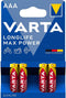 Varta AAA Maxtech Batterijen