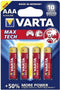 Varta AAA Maxtech Batterijen