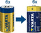Varta batterij alkaline, baby, C, LR14, 1.5V long life, folieverpakking (6-pack)