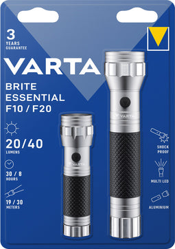 Varta LED flashlight Brite Essential Twinpack 15608 + 15618, retail blister