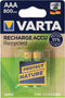 Varta Recycled Gebruiksklare Micro AAA LR03 batterij NiMH 800mAh 1,2 Volt 2 stuks