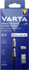 Varta USB-kabel USB-A stekker, USB-micro-B stekker, USB-C stekker, Apple Lightning stekker 2.00 m 57937101111
