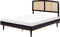 VARZY - Bed met LED - Zwart - 140 x 200 cm - Rubberhout