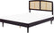 VARZY - Bed met LED - Zwart - 140 x 200 cm - Rubberhout