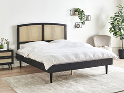 VARZY - Bed - Zwart - 140 x 200 cm - Rubberhout