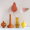 Vase recycled glass Round Orange