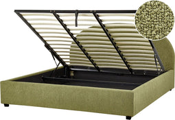 VAUCLUSE - Bed met opbergruimte - Olijfgroen - 180 x 200 cm - Bouclé