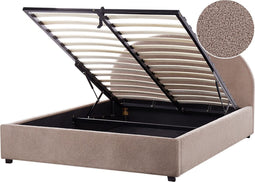 VAUCLUSE - Bed met opbergruimte - Taupe - 160 x 200 cm - Bouclé
