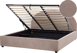 VAUCLUSE - Bed met opbergruimte - Taupe - 180 x 200 cm - Bouclé