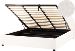 VAUCLUSE - Bed met opbergruimte - Wit - 180 x 200 cm - Bouclé