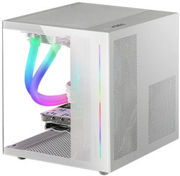 Mars Gaming MC-VIEWW - Mini Tower PC - Micro-ATX Mini-ITX - Gehard glas - Wit