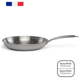 Brigade - 28 cm roestvrijstalen koekenpan - LIVOO - MEP159 - Drievoudig roestvrij staal - Geschik...