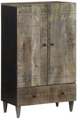 vidaXL - Hoge - kast - 60x33x110 - cm - massief - mangohout