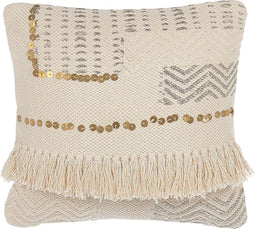 VAYALI - Sierkussen set van 2 - Beige - 45 x 45 cm - Katoen