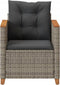 vidaXL - Tuinstoel - met - kussens - poly - rattan - grijs
