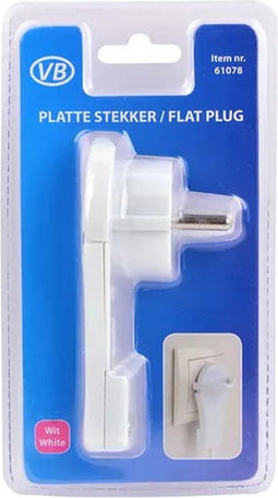 VB Extend - Platte haakse randaarde stekker - Wit