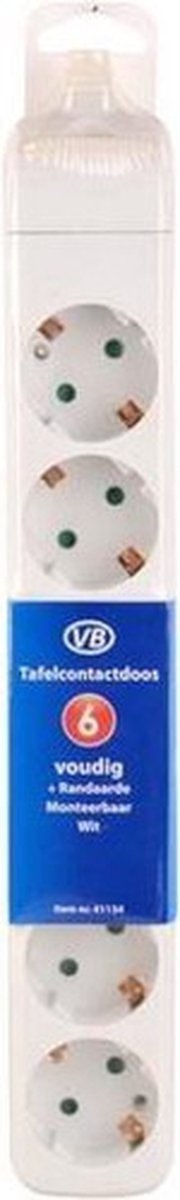 VB Extend Tafelcontactdoos 6-Voudig + RA Zonder Snoer Wit