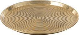 J-Line plateau Rond Rigen - dienblad - metaal - goud - medium