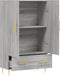 vidaXL - Hoge - kast - 69,5x31x115 - cm - bewerkt - hout - grijs - sonoma - eikenkleurig