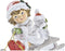 Kerstversiering DKD Home Decor Hars (13 x 6 x 10,5 cm) (2 Stuks)