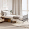 vidaXL - Bedframe - met - hoofd- - en - voeteneinde - metaal - zwart - 90x190 - cm
