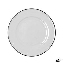 Bidasoa Glacial Filo - Eetbord - Keramisch Ø 25 cm - Wit (24 stuks)