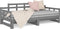 vidaXL - Slaapbank - uitschuifbaar - massief - grenenhout - grijs - 2x(80x200) - cm