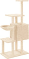 vidaXL - Kattenmeubel - met - sisal - krabpalen - 131 - cm - crèmekleurig