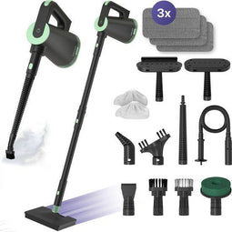 Luman V3 - 16-in-1 Stoomreiniger - 120°C 1500W 6 m Snoer Groen 40 × 26 × 23 cm