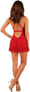 Lacelove Sexy Babydoll en String - Rood