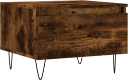 vidaXL - Salontafel - 50x46x35 - cm - bewerkt - hout - gerookt - eikenkleurig