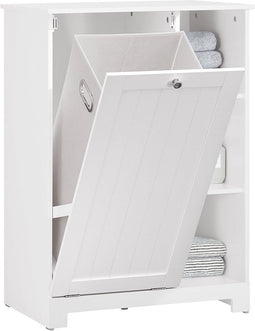 SoBuy BZR105-W - Waskast - 3 Planken 1 Wasmand - Wit 60x37x86 cm