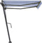 vidaXL - Luifel - vrijstaand - handmatig - uittrekbaar - 350x250 - cm - blauw - en - wit