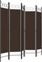 vidaXL - Kamerscherm - met - 5 - panelen - 200x180 - cm - bruin