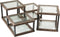 J-Line Set Van 4 Salontafels Hout/Glas Bruin - 51 x 51 x 46 cm
