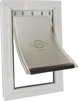 Staywell 640 - Hondenluik - Slijtvaste flexibele klep tot 45 kg - Aluminium - Wit