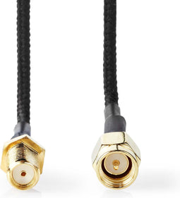 Nedis Antennekabel - SMA Female - SMA Male - Verguld - 50 Ohm - Enkelvoudig Afgeschermd - 0.50 m - Rond - Gevlochten - Zwart - Doos