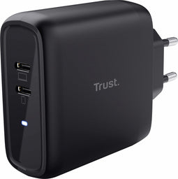 Trust Maxo - 65W USB-C-oplader - 2x USB-C poorten - Zwart
