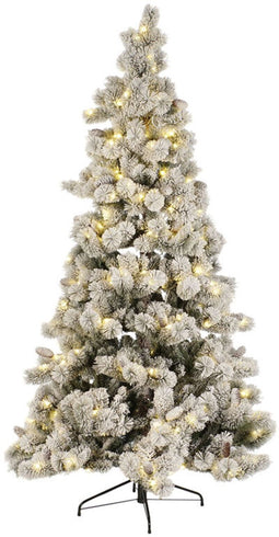Kerstboom DKD Home Decor Wit Groen Polyethyleen Besneeuwd 140 x 140 x 210 cm
