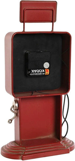 Bordsklocka Home ESPRIT Rood Metaal gasolinera 18 x 10 x 34 cm