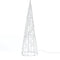 Anna's Collection LED kegel kerstboom lamp - zilver - metaal- H40