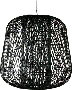 WOOOD Exclusive Moza Hanglamp - Bamboe - Zwart - 100x100x100