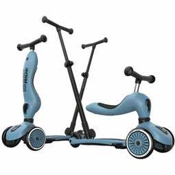 Scoot & Ride Highwaykick 1 Push & Go - 2-in-1 Kinderstep met Duwstang - 3 Wielen - Kleur Steel