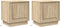vidaXL - Nachtkastjes - met - LED-verlichting - (2 - stuks) - - - Sonoma - Eiken - 44x34,5x45 - cm