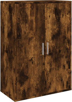 vidaXL - Dressoir - 60x31x84 - cm - bewerkt - hout - gerookt - eikenkleurig