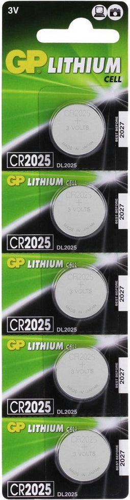 GP Lithium CR2025 - Knoopcelbatterijen - 3 V - 5 stuks